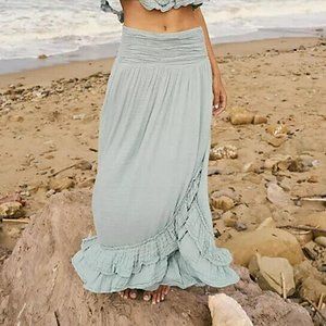 Free People Free-est Augusta Long Skirt Endless Summer Tiered Ruffle M